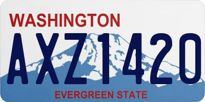 WA license plate AXZ1420