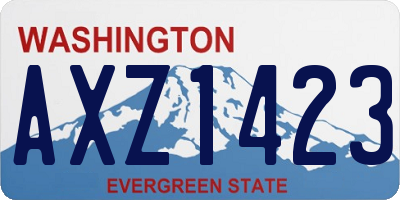 WA license plate AXZ1423