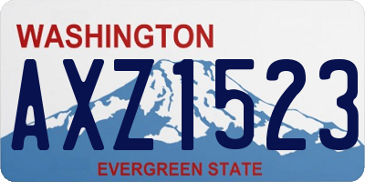 WA license plate AXZ1523
