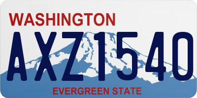 WA license plate AXZ1540