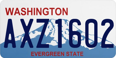 WA license plate AXZ1602