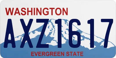 WA license plate AXZ1617
