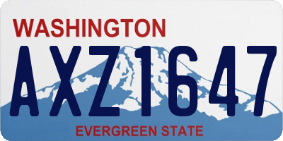 WA license plate AXZ1647