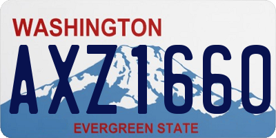 WA license plate AXZ1660