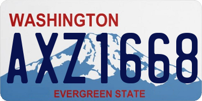 WA license plate AXZ1668