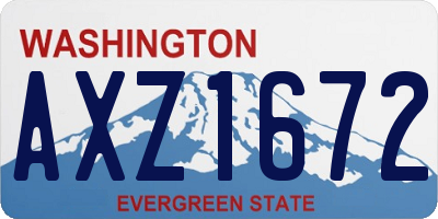 WA license plate AXZ1672