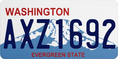 WA license plate AXZ1692