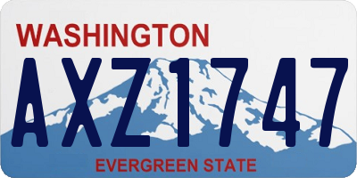 WA license plate AXZ1747
