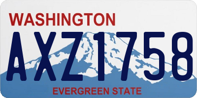 WA license plate AXZ1758