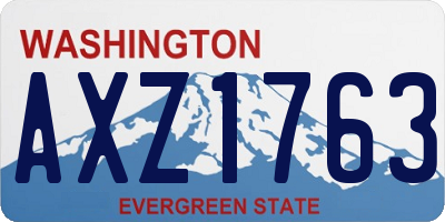 WA license plate AXZ1763