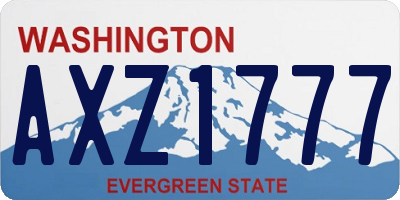 WA license plate AXZ1777