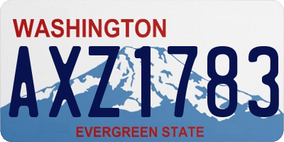 WA license plate AXZ1783