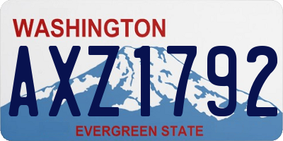 WA license plate AXZ1792