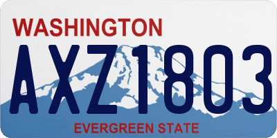 WA license plate AXZ1803