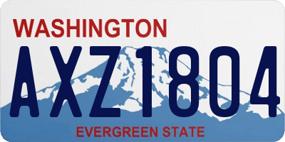 WA license plate AXZ1804