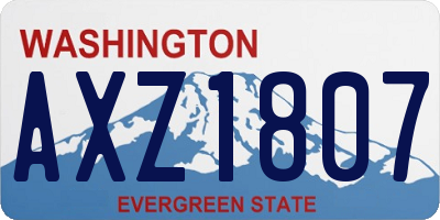 WA license plate AXZ1807
