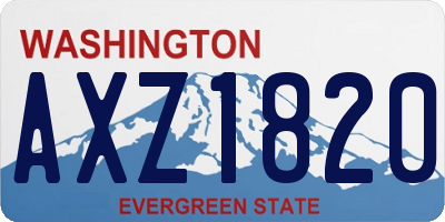 WA license plate AXZ1820