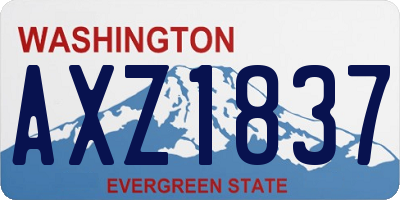 WA license plate AXZ1837