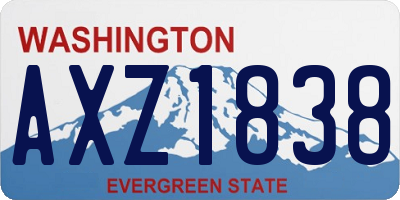 WA license plate AXZ1838