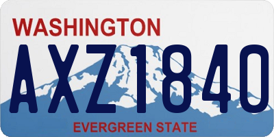 WA license plate AXZ1840