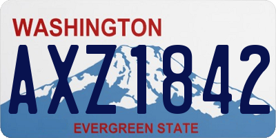 WA license plate AXZ1842