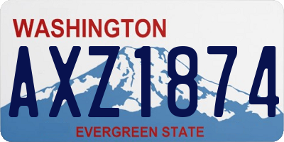 WA license plate AXZ1874