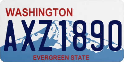 WA license plate AXZ1890