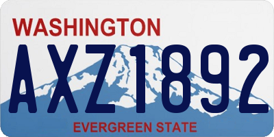WA license plate AXZ1892