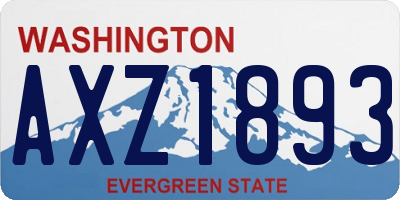 WA license plate AXZ1893