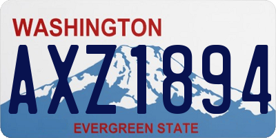 WA license plate AXZ1894