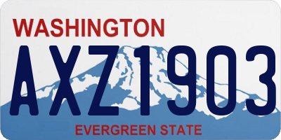 WA license plate AXZ1903