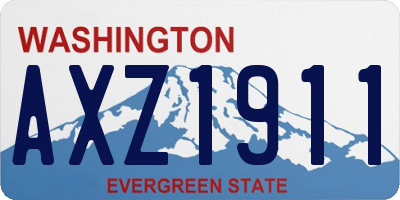 WA license plate AXZ1911