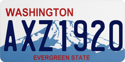 WA license plate AXZ1920