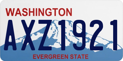 WA license plate AXZ1921