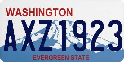 WA license plate AXZ1923