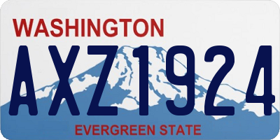 WA license plate AXZ1924