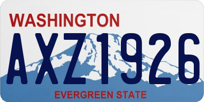 WA license plate AXZ1926