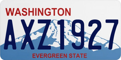 WA license plate AXZ1927