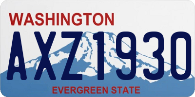 WA license plate AXZ1930