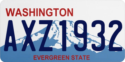 WA license plate AXZ1932