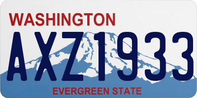 WA license plate AXZ1933