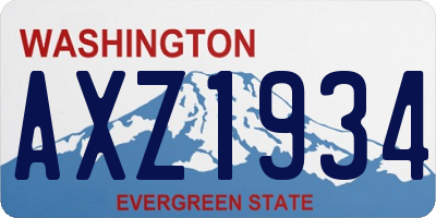 WA license plate AXZ1934