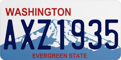 WA license plate AXZ1935