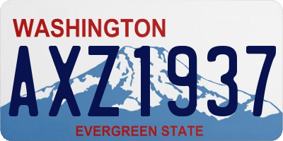 WA license plate AXZ1937