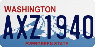 WA license plate AXZ1940