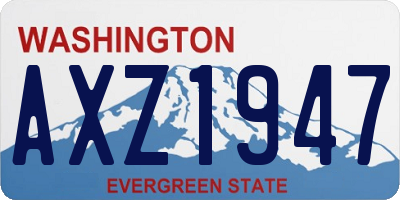 WA license plate AXZ1947