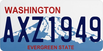 WA license plate AXZ1949