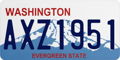 WA license plate AXZ1951