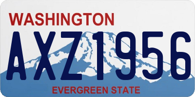 WA license plate AXZ1956