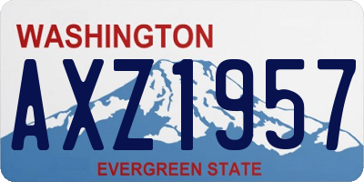 WA license plate AXZ1957